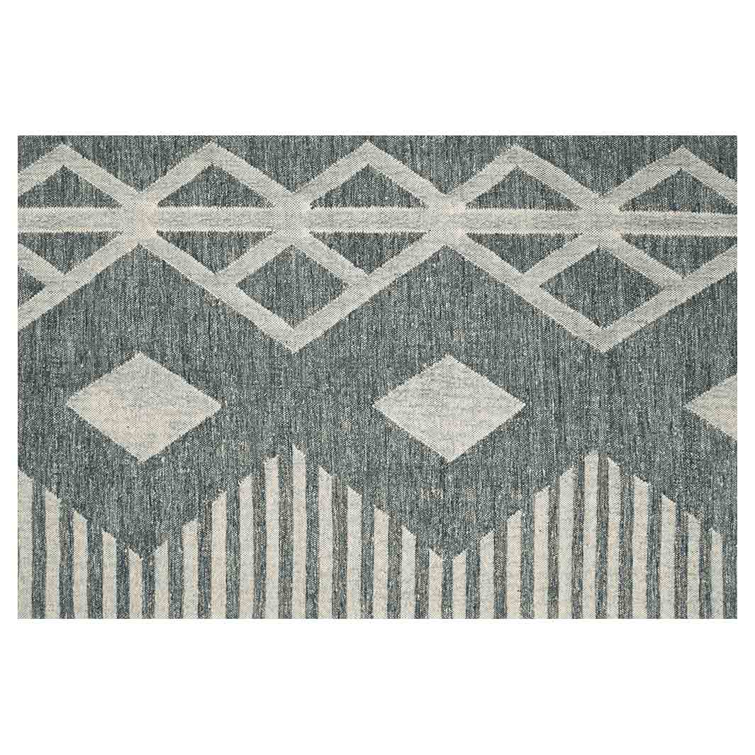 CONTEMPORARY BLUE MINIMALISTIC RECTANGULAR RUG