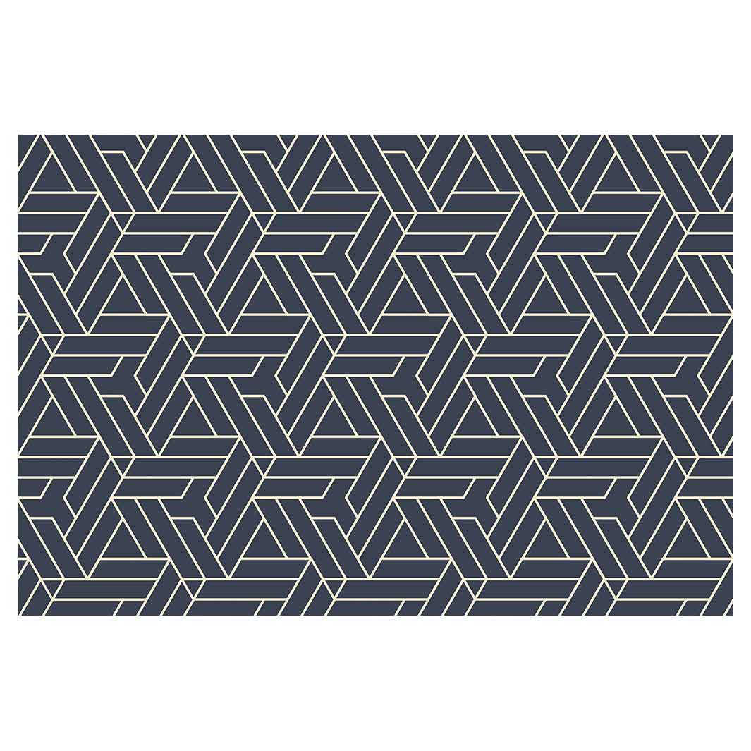 CONTEMPORARY NAVY GEO LINES PATTERN RECTANGULAR RUG