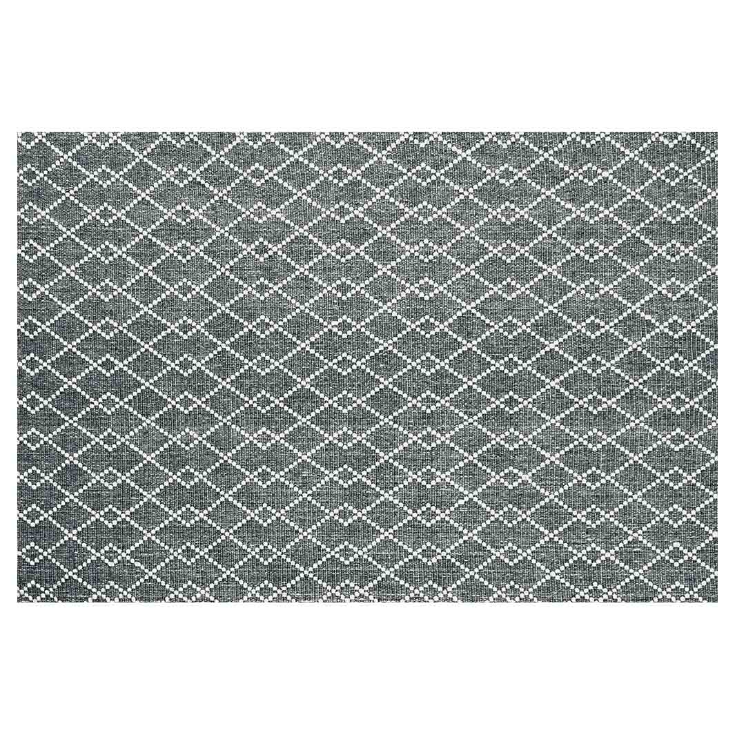 CONTEMPORARY BLUE MINIMALISTIC DIAMOND LINES RECTANGULAR RUG