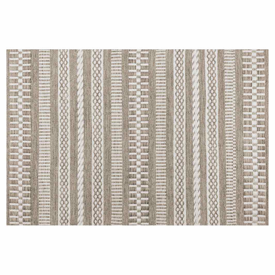 CONTEMPORARY BROWN MINIMALISTIC LINE PATTERN RECTANGULAR RUG