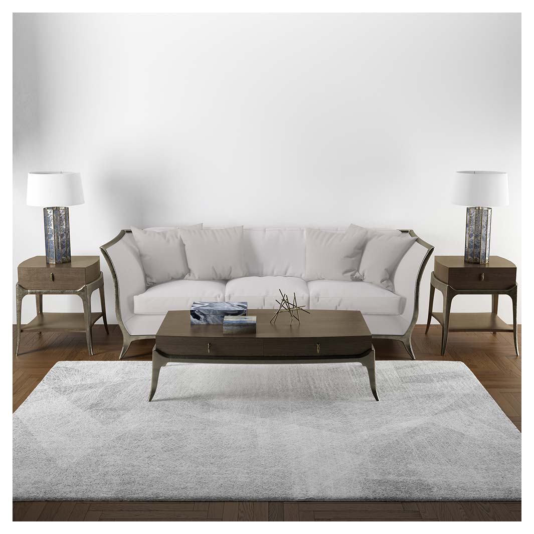 CONTEMPORARY GREY LIGHT FINE LINES RECTANGULAR RUG