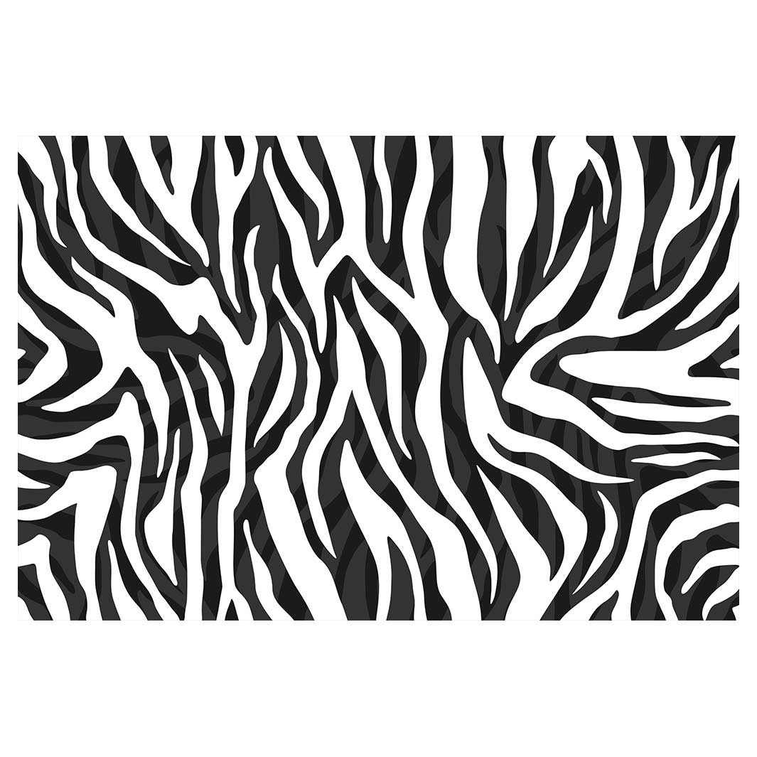 MODERN BLACK AND WHITE ZEBRA PATTERN RECTANGULAR RUG