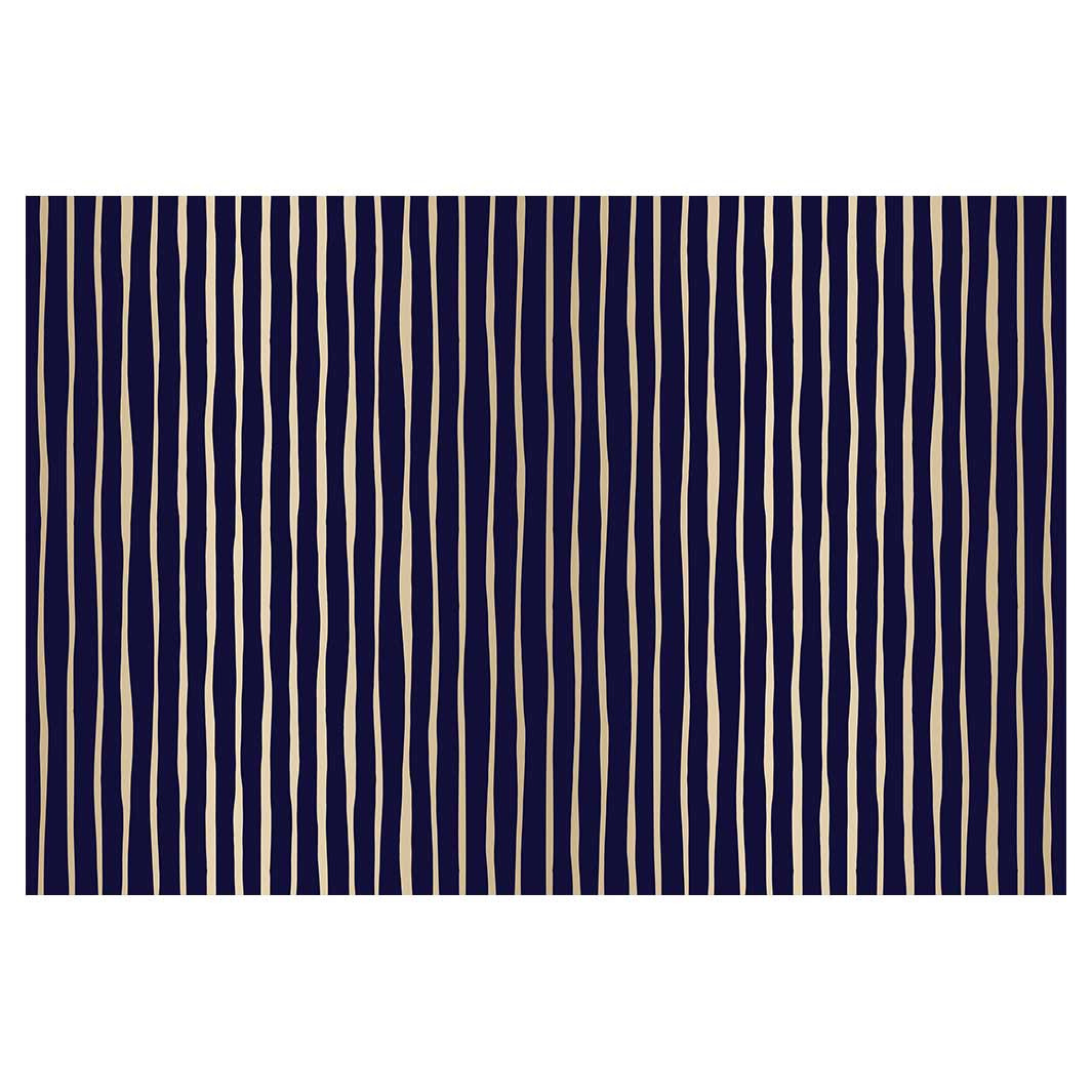 MODERN NAVY BOLD STRIPES RECTANGULAR RUG