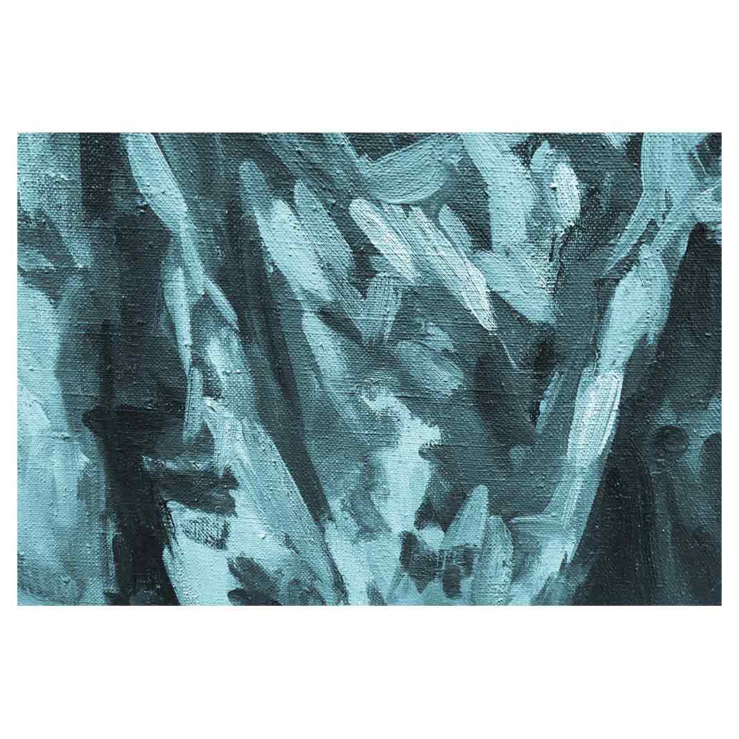 MODERN SKY BLUE BRUSH STROKES RECTANGULAR RUG