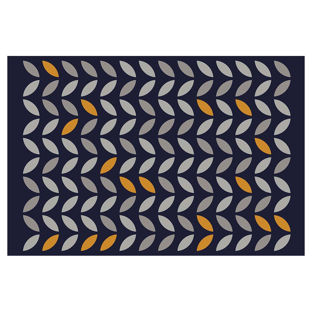 MODERN NAVY SIMPLISTIC SHAPE PATTERN RECTANGULAR RUG