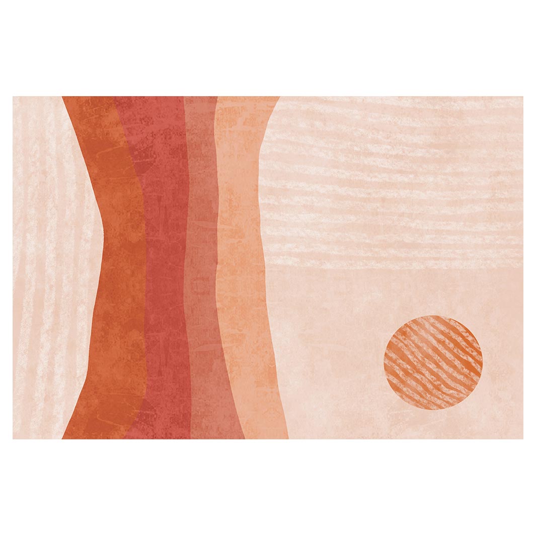 MODERN PEACH DESERT DUNES ABSTRACT RECTANGULAR RUG