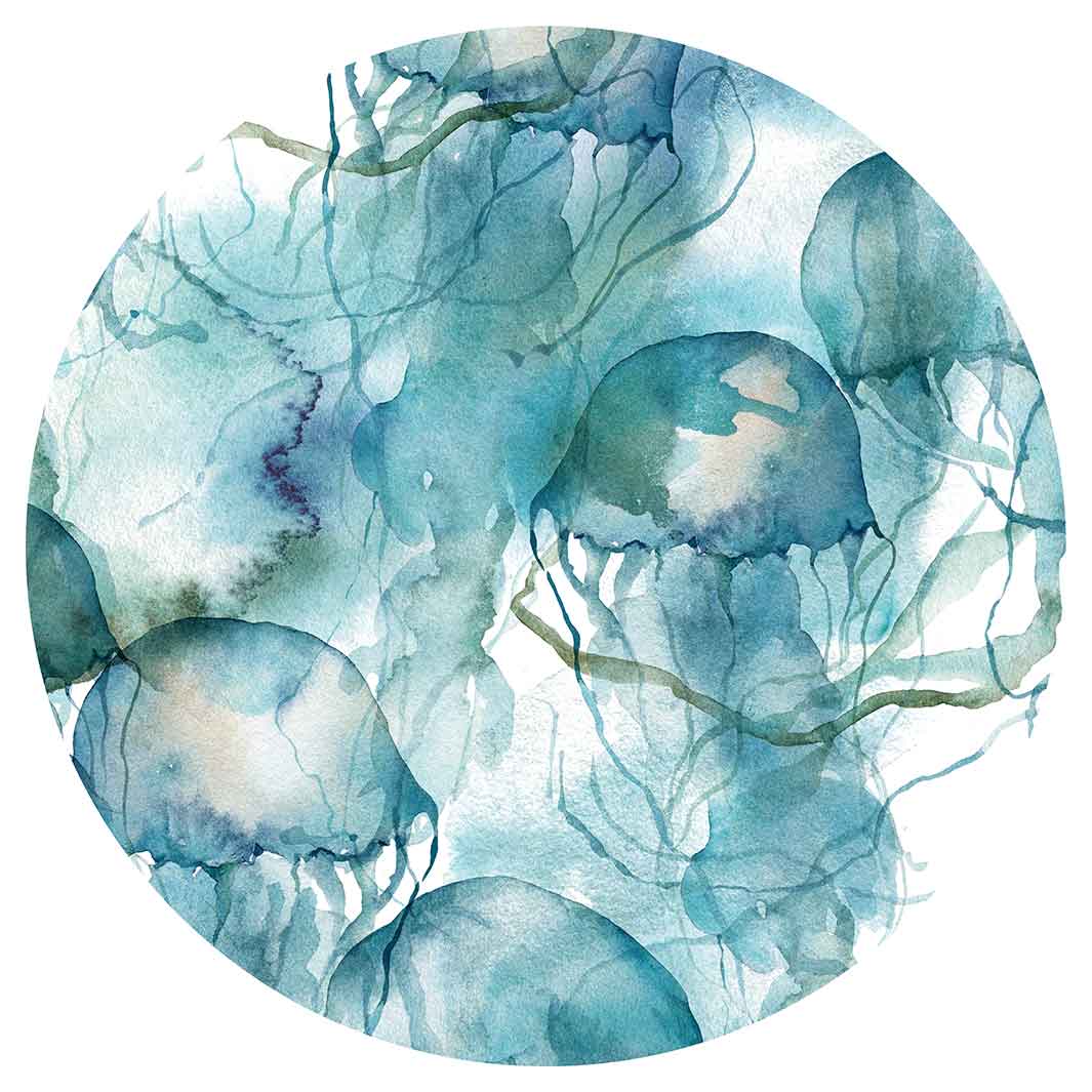 PATTERN BLUE OCEAN WATERCOLOUR JELLYFISH SERVING BOARD