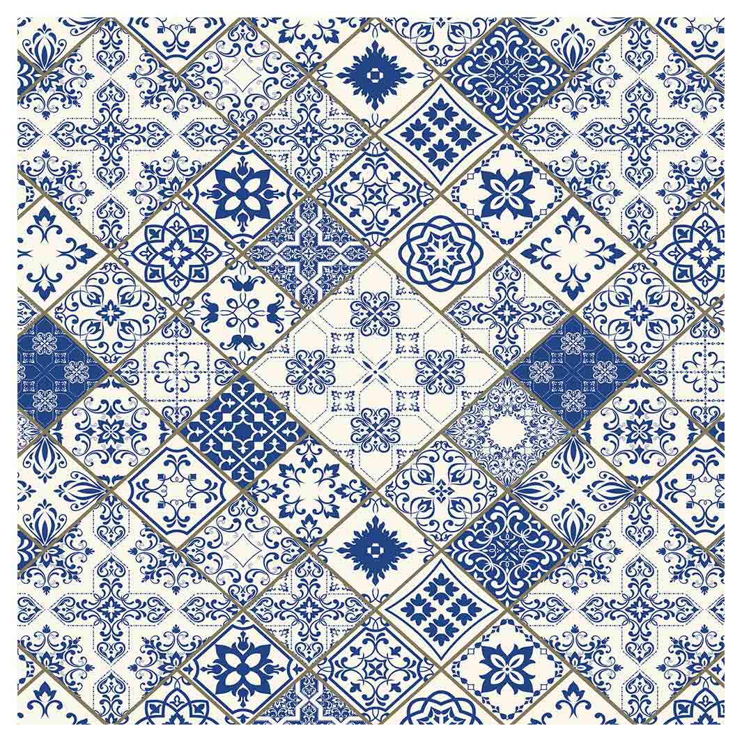 PATTERN BLUE DIAMOND LISBON SQUARE SCATTER CUSHION