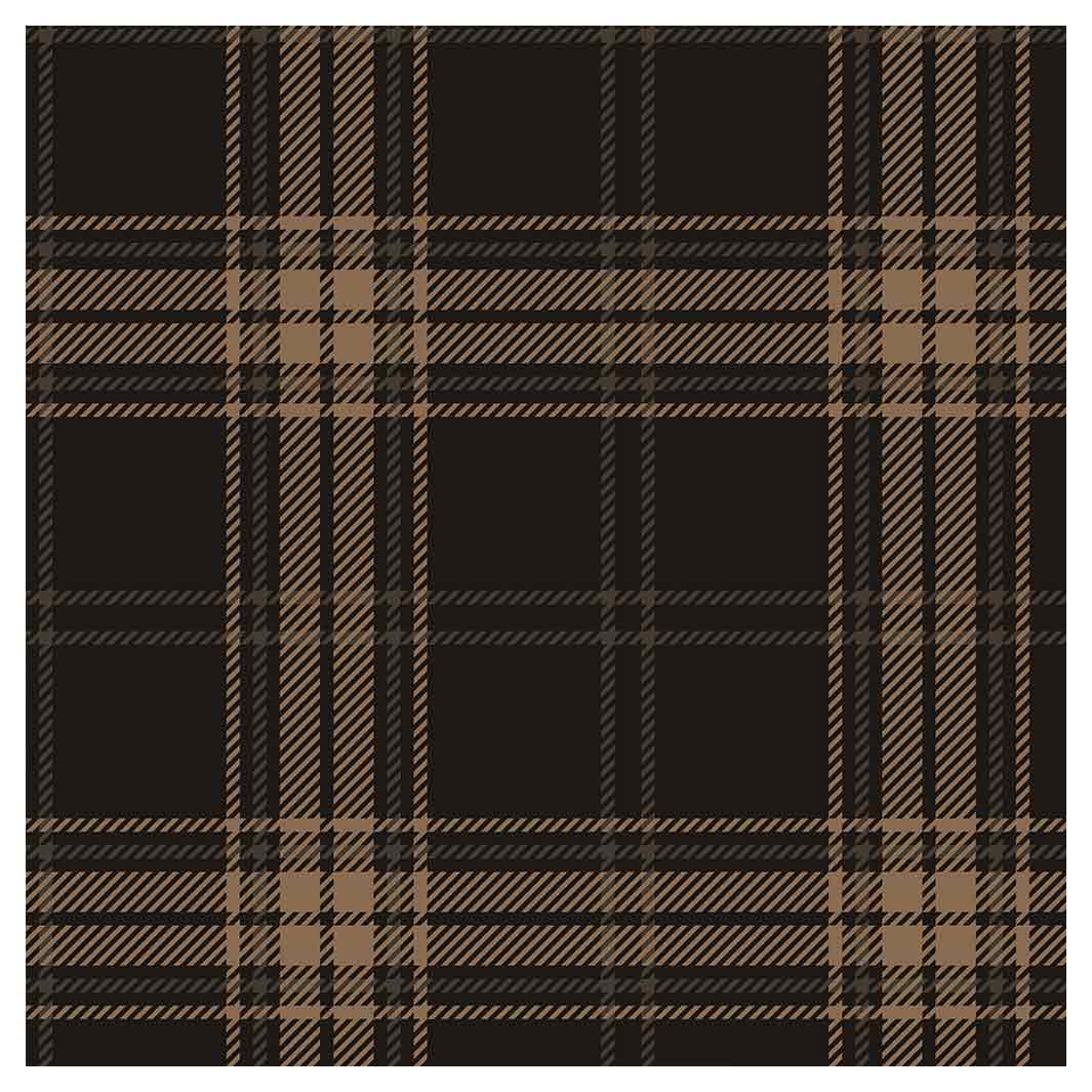 DARK BROWN PLAID PATTERN SQUARE SCATTER CUSHION