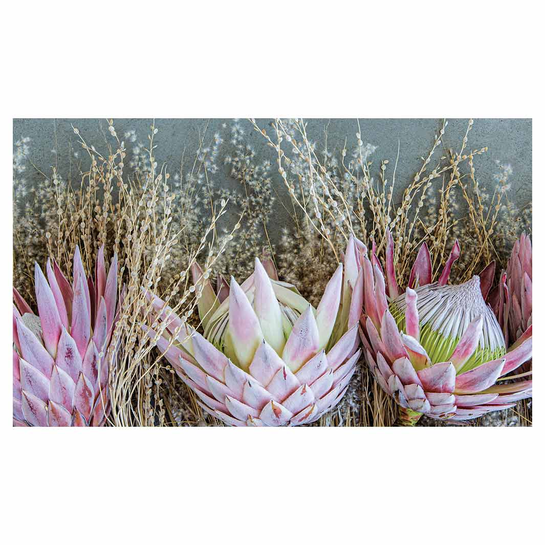 FLORAL DEEP PINK KING PROTEA RECTANGULAR SCATTER CUSHION