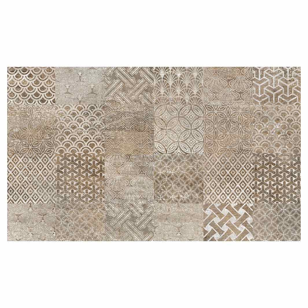 PATTERN BROWN MODERN TILE NATURAL RECTANGULAR SCATTER CUSHION