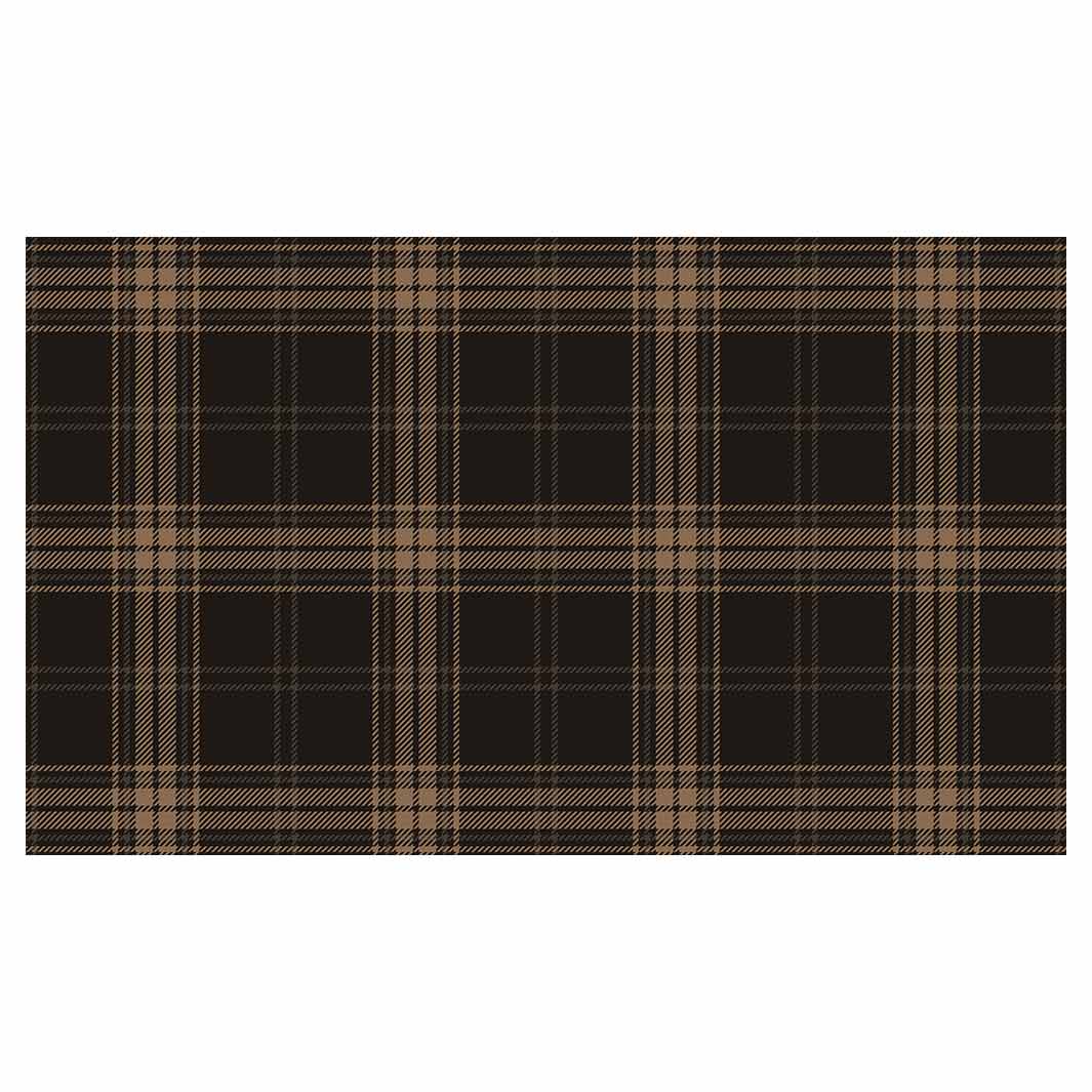 DARK BROWN PLAID PATTERN RECTANGULAR SCATTER CUSHION