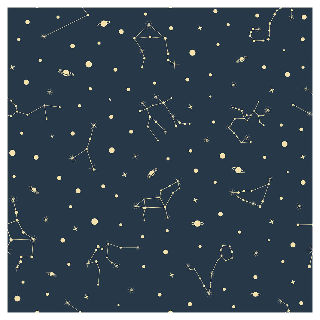 KIDS DARK BLUE STARS DOTS PATTERN CUSHION