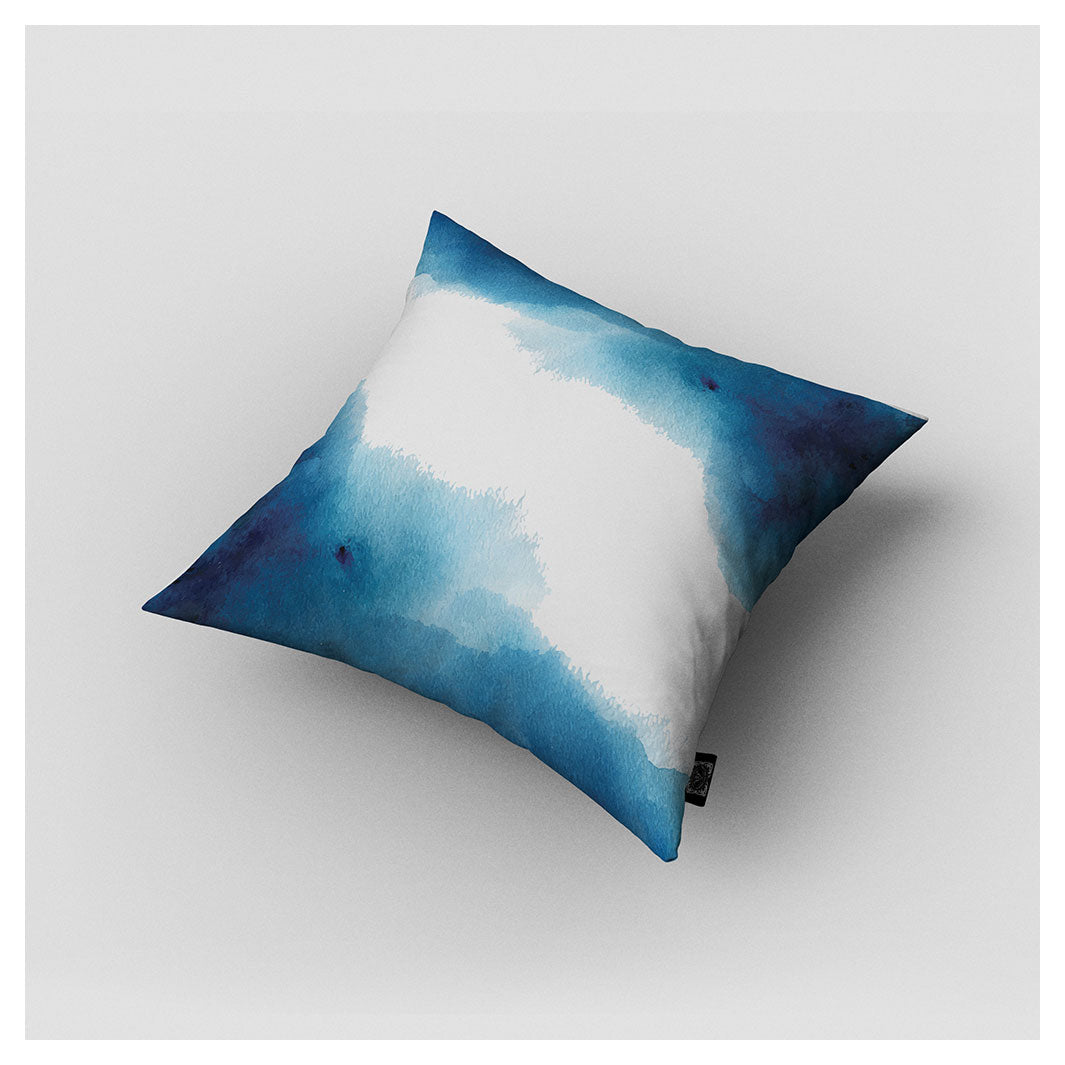 KIDS BLUE WATERCOLOUR ART CUSHION