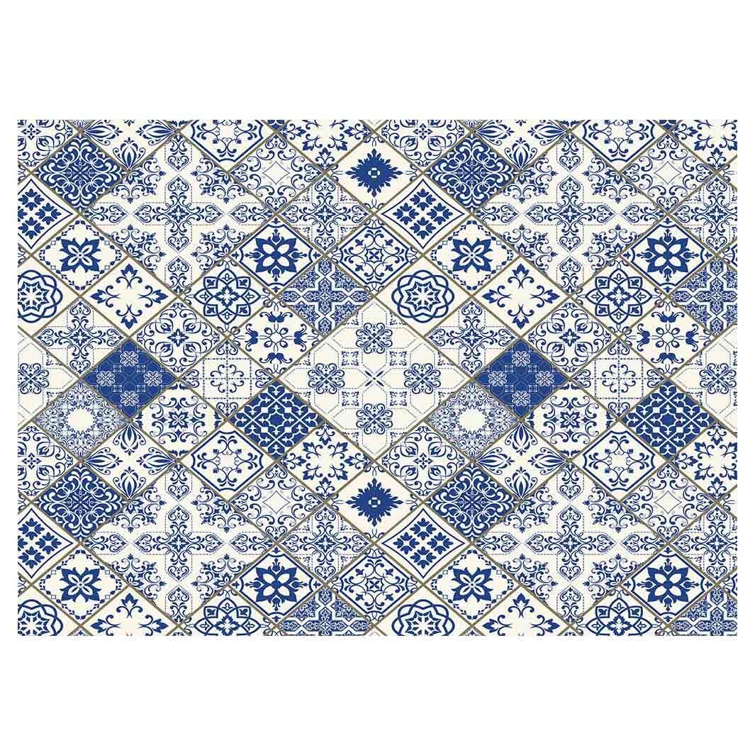 PATTERN BLUE DIAMOND LISBON TABLECLOTH