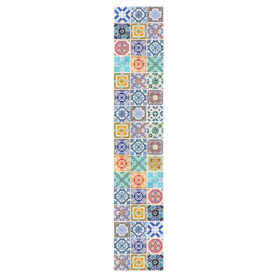 PATTERN BLUE COLOURFUL TILE TABLE RUNNER