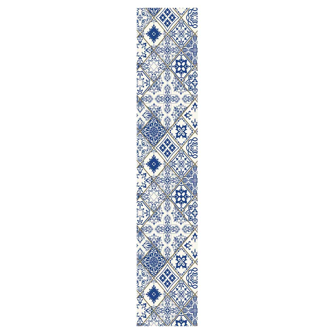 PATTERN BLUE DIAMOND LISBON TABLE RUNNER