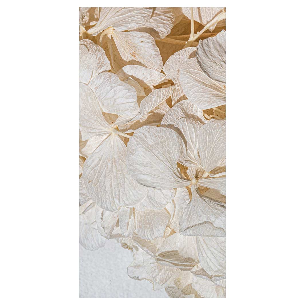 FLORAL CREAM BLEACHED HYDRANGEA LEAVES VINYL FOAM RUNNER MAT