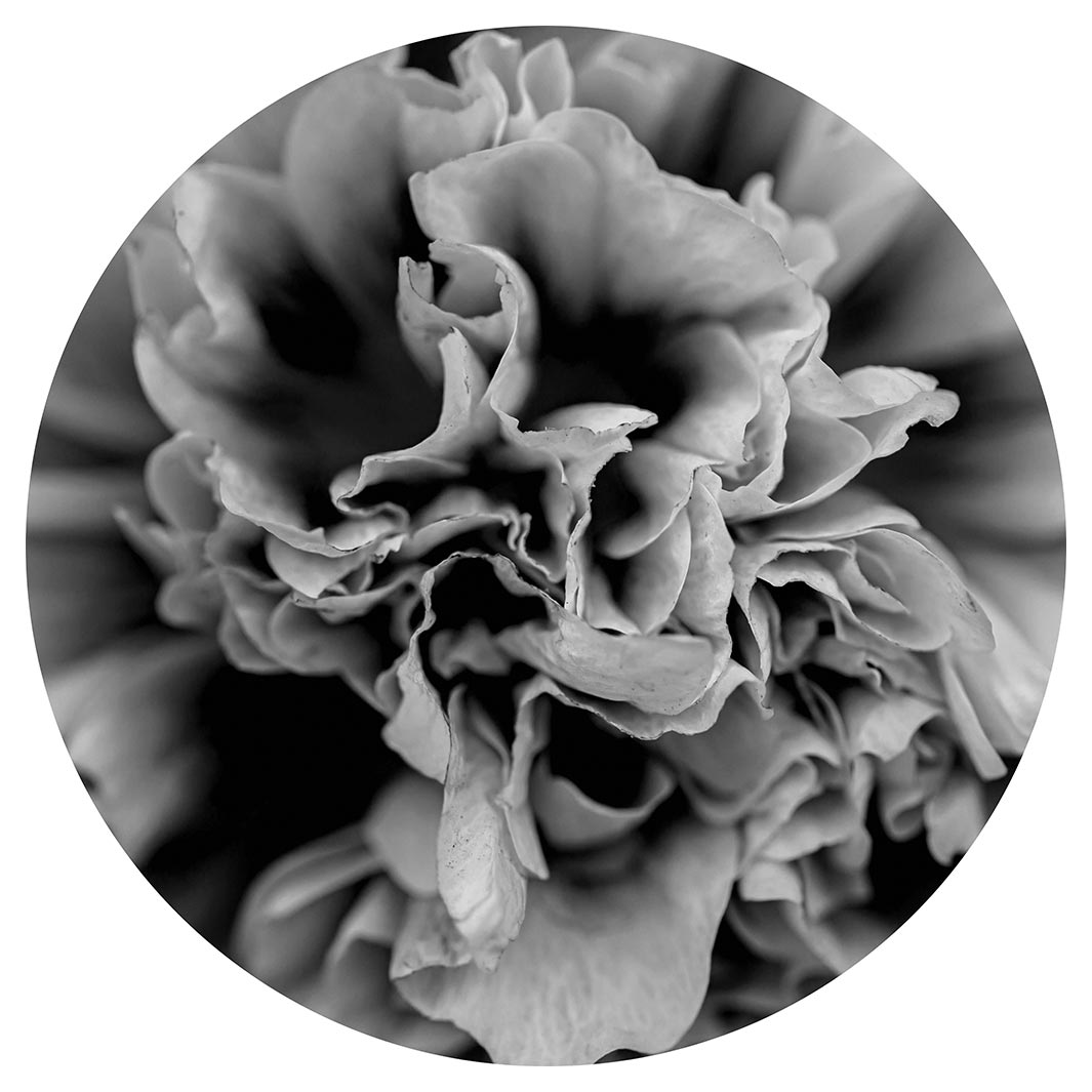 FLORAL BLACK AND WHITE PEONY VINYL FOAM ROUND MAT