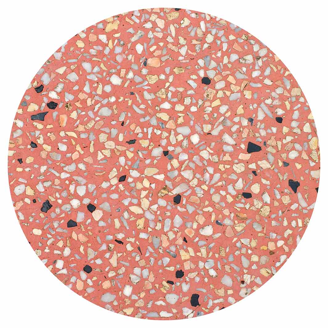 TERRAZO PEACH TEXTURE VINYL FOAM ROUND MAT