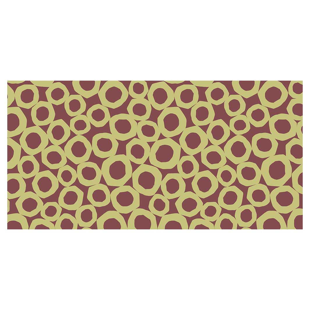 GEOMETRIC GREEN AND MAUVE PATTERN VINYL FOAM RUNNER MAT