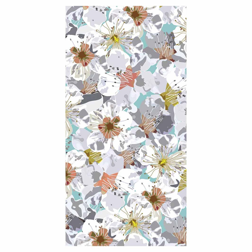 ABSTRACT FLOWERS GREY AND ORANGE PATTERN VINYL FOAM RUNNER MAT