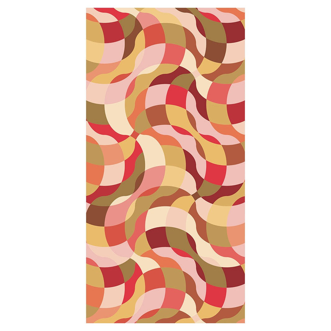 RETRO WAVE PATTERN PINKS AND MUSTARD VINYL FOAM RUNNER MAT