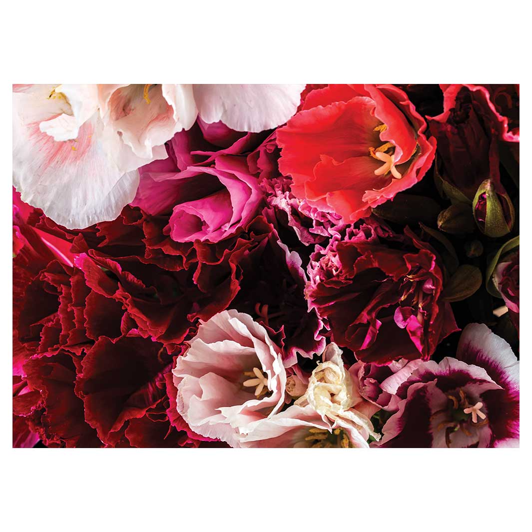 FLORAL PINK AND RED LISIANTHUS FLOWER MIX VINYL FOAM MAT