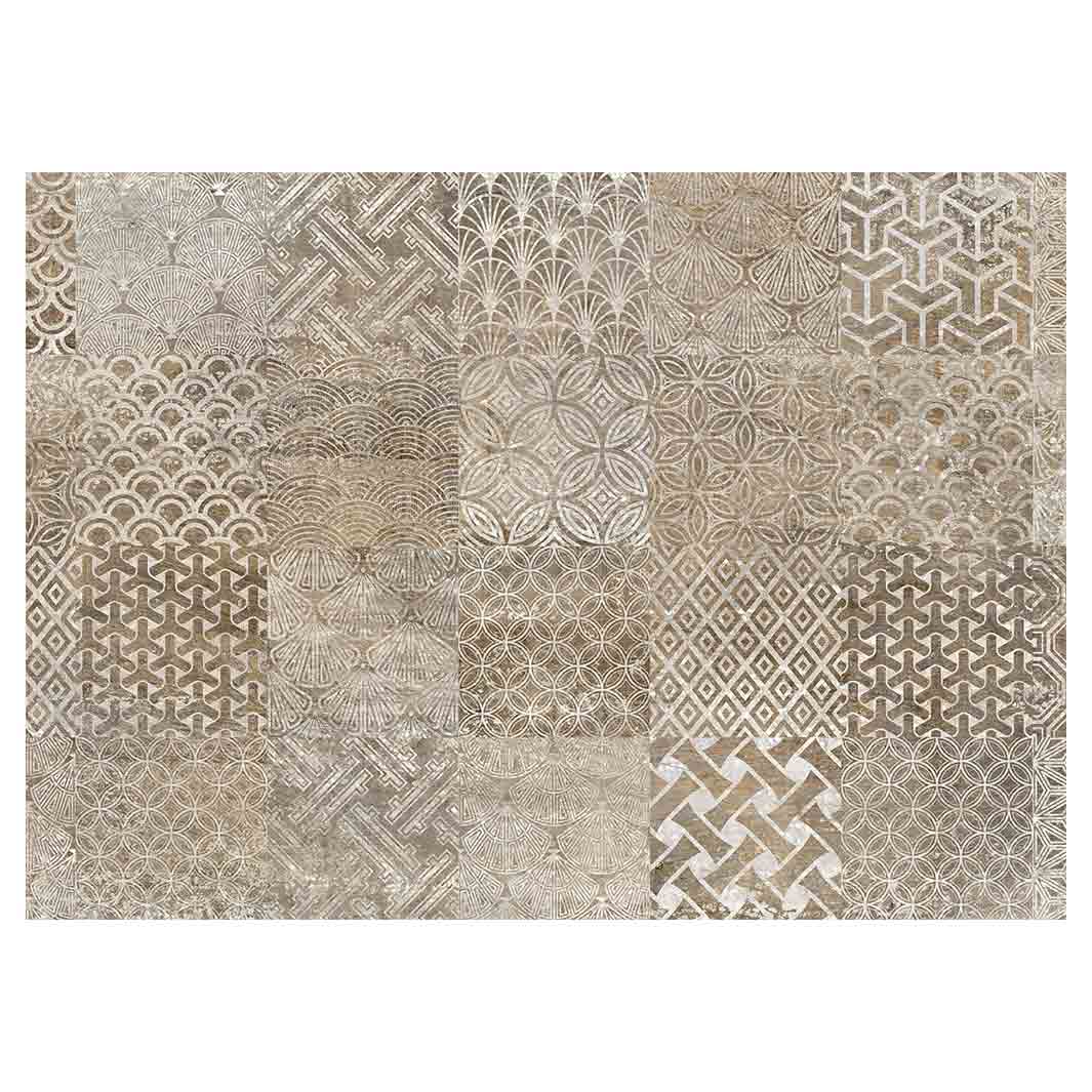 PATTERN BROWN MODERN TILE NATURAL VINYL FOAM MAT