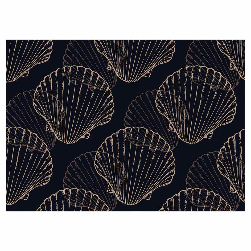 PATTERN DARK NAVY SHELL VINYL FOAM MAT