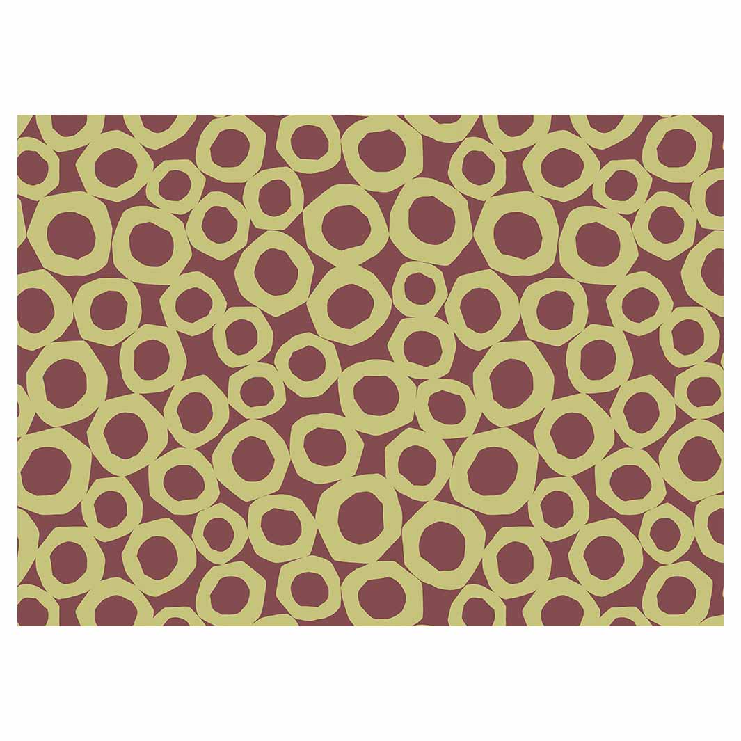 GEOMETRIC GREEN AND MAUVE PATTERN VINYL FOAM MAT