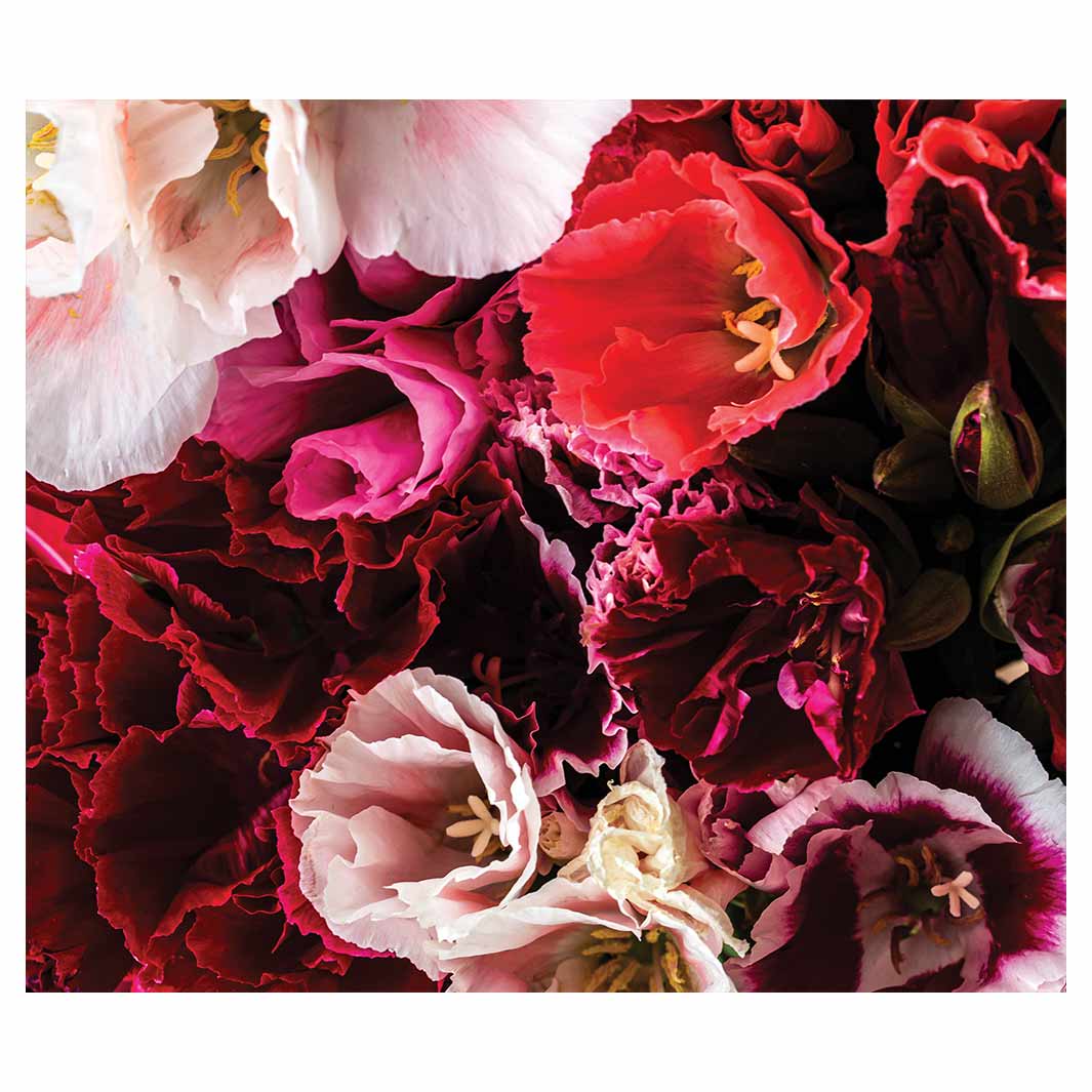 FLORAL PINK AND RED LISIANTHUS FLOWER MIX VINYL FOAM MAT