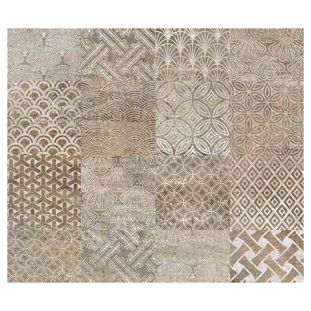 PATTERN BROWN MODERN TILE NATURAL VINYL FOAM MAT