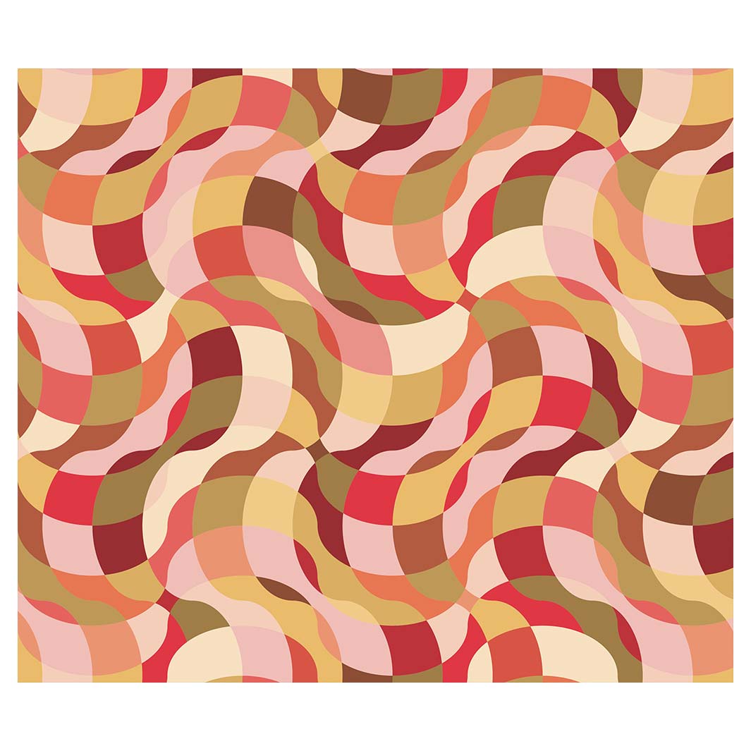 RETRO WAVE PATTERN PINKS AND MUSTARD VINYL FOAM MAT