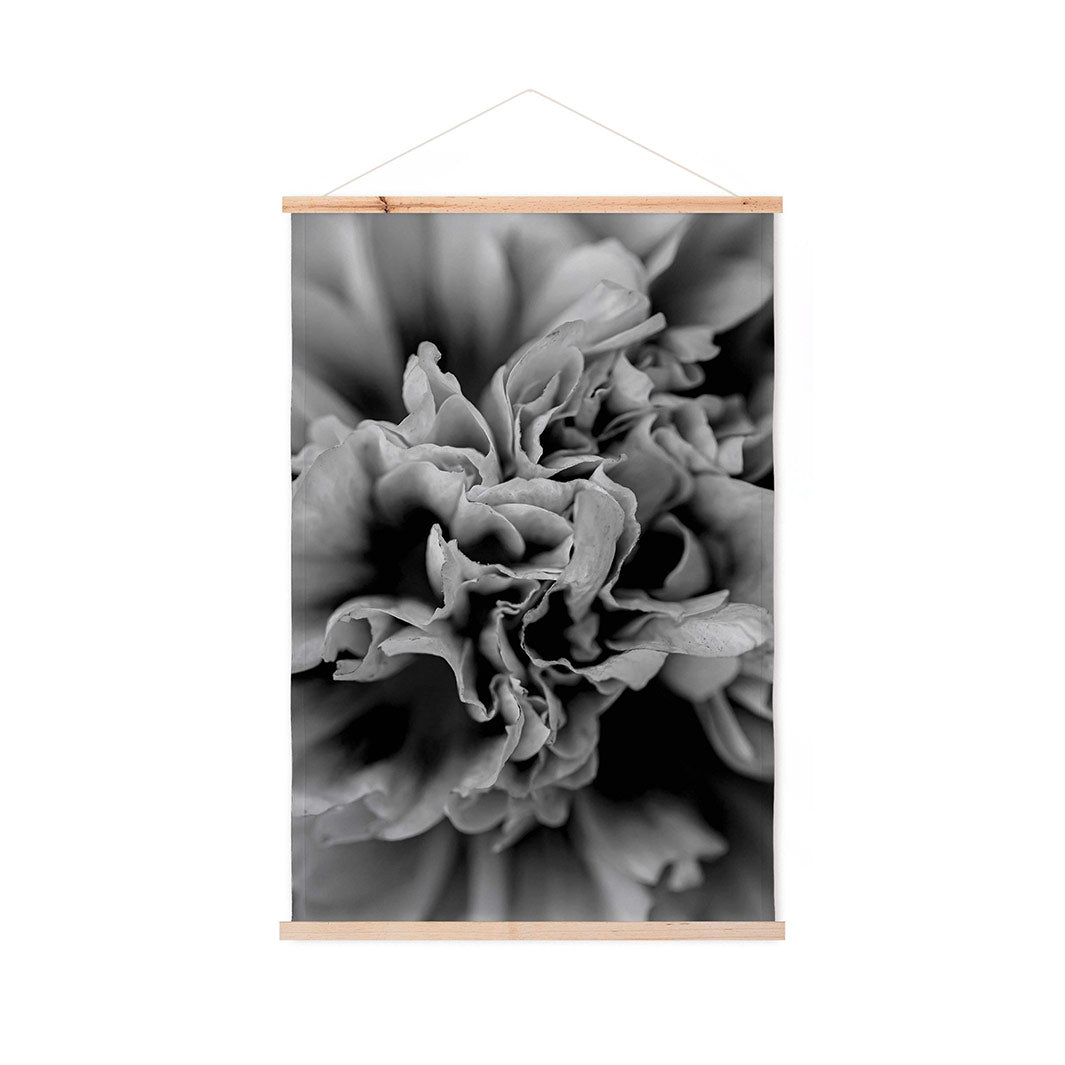 FLORAL BLACK AND WHITE PEONY WALL HANGING